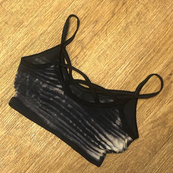 NWOT Free People Movement Black Bleach Barely There Seamless Yoga Sports Bra - Picture 11 of 15